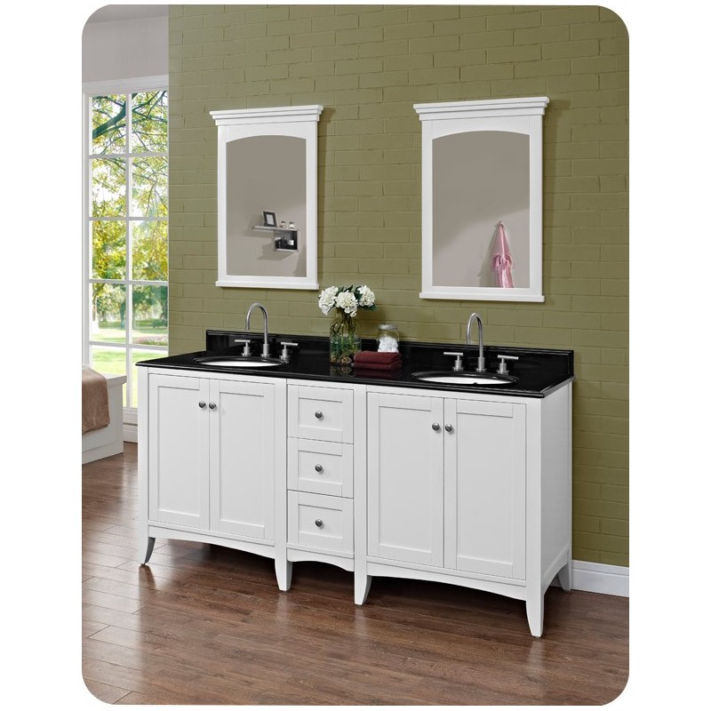 Fairmont Designs 1512-V30_DB12_V30 Shaker Americana 72" Double Bowl Vanity in Polar White