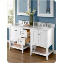 Fairmont Designs 1512-VH24_DB12-H_VH24 Shaker Americana 60" Open Shelf Modular Vanity in Polar White