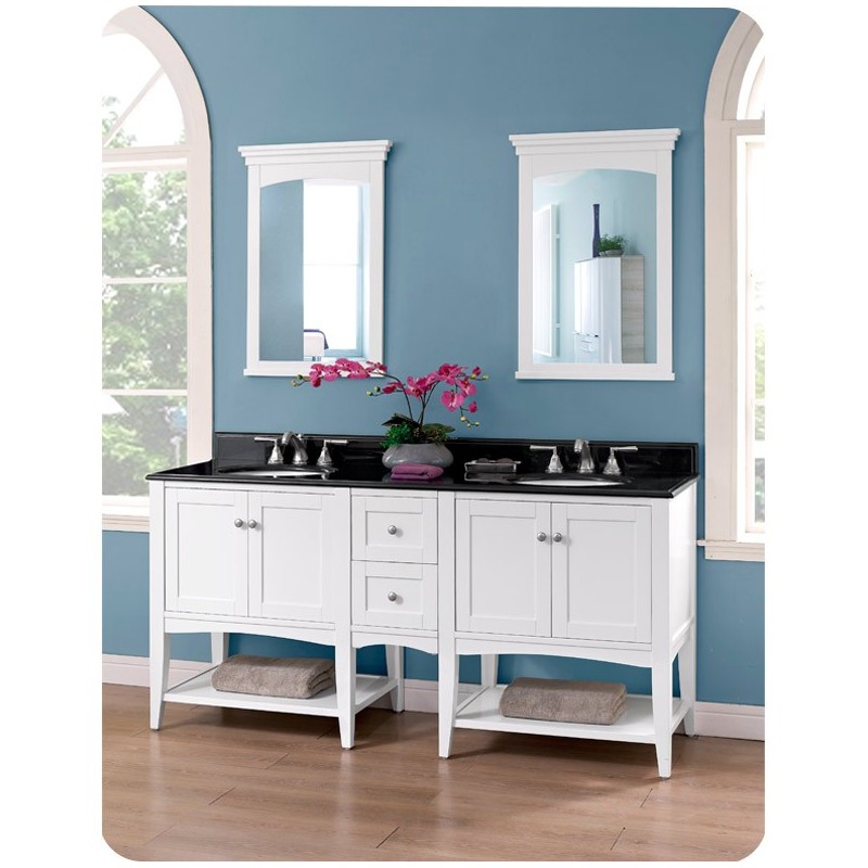 Fairmont Designs 1512-VH30_DB12-H_VH30 Shaker Americana 72" Open Shelf Modular Vanity in Polar White