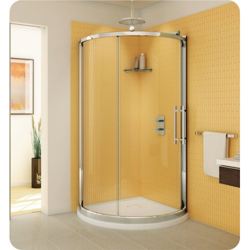 Fleurco FSA36 Forte Sorrento Arc Sliding Curved Door and Fixed Panel
