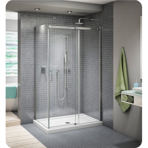 Fleurco NAP48 Nova Apollo 2-Sided In-Line 48 Sliding Door and Fixed Panel with Return Panel (Closes against return panel)