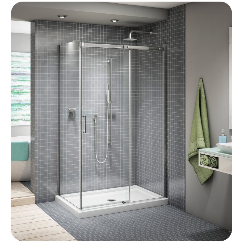 Fleurco NAP60 Nova Apollo 2-Sided In-Line 60 Sliding Door and Fixed Panel with Return Panel (Closes against return panel)