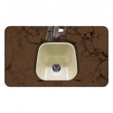 Houzer PCB-1750-BQ Undermount Square Bar/Prep Kitchen Sink in Biscuit Finish from the Porcela Series
