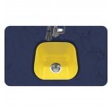 Houzer PCB-1750-LE Undermount Square Bar/Prep Kitchen Sink in Lemon Finish from the Porcela Series