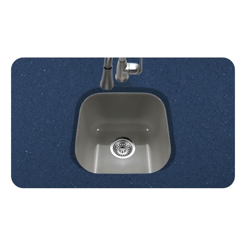 Houzer PCB-1750-SL Undermount Square Bar/Prep Kitchen Sink in Slate Finish from the Porcela Series