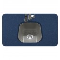 Houzer PCB-1750-SL Undermount Square Bar/Prep Kitchen Sink in Slate Finish from the Porcela Series