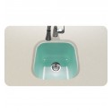 Houzer PCB-1750-MT Undermount Square Bar/Prep Kitchen Sink in Mint Finish from the Porcela Series