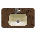 Houzer PCS-2500-BQ Undermount Single Bowl Kitchen Sink in Biscuit Finish from the Porcela Series