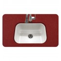 Houzer PCS-2500-WH Undermount Single Bowl Kitchen Sink in White Finish from the Porcela Series