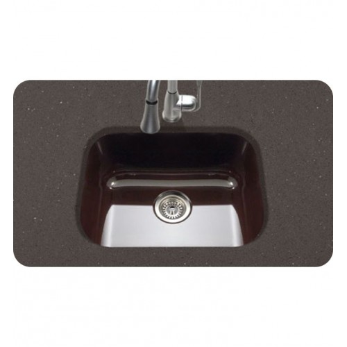 Houzer PCS-2500-ES Undermount Single Bowl Kitchen Sink in Espresso Finish from the Porcela Series