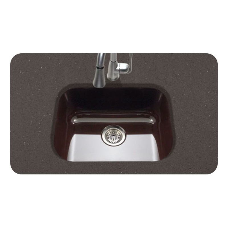 Houzer PCS-2500-ES Undermount Single Bowl Kitchen Sink in Espresso Finish from the Porcela Series