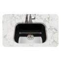 Houzer PCS-2500-BL Undermount Single Bowl Kitchen Sink in Black Finish from the Porcela Series
