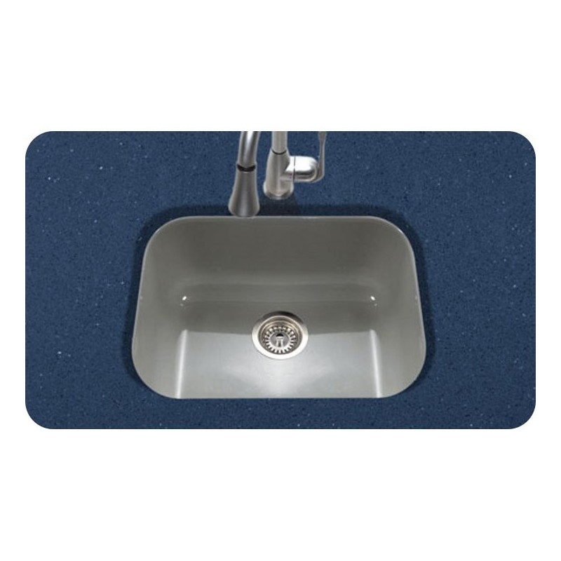 Houzer PCS-2500-SL Undermount Single Bowl Kitchen Sink in Slate Finish from the Porcela Series