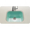 Houzer PCS-2500-MT Undermount Single Bowl Kitchen Sink in Mint Finish from the Porcela Series
