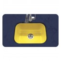 Houzer PCS-2500-LE Undermount Single Bowl Kitchen Sink in Lemon Finish from the Porcela Series