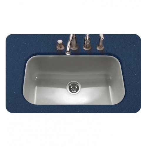 Houzer PCG-3600-SL Undermount Large Single Bowl Kitchen Sink in Slate Finish from the Porcela Series
