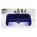 Houzer PCG-3600-NB Undermount Large Single Bowl Kitchen Sink in Navy Blue Finish from the Porcela Series