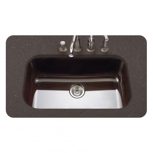 Houzer PCG-3600-ES Undermount Large Single Bowl Kitchen Sink in Espresso Finish from the Porcela Series