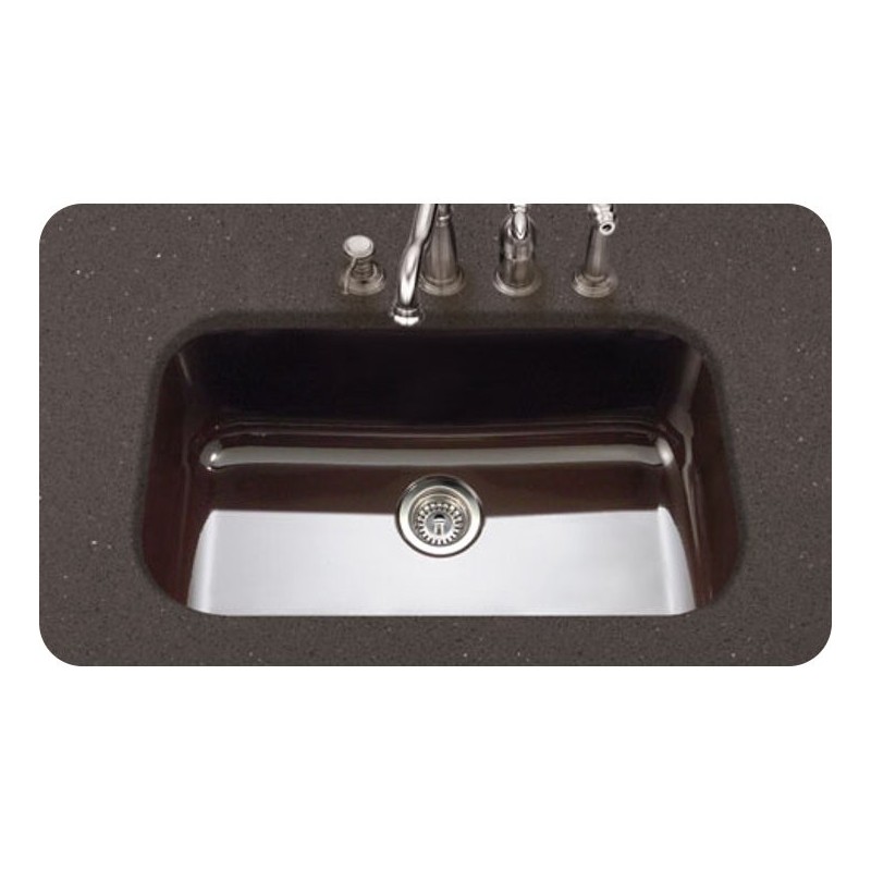 Houzer PCG-3600-ES Undermount Large Single Bowl Kitchen Sink in Espresso Finish from the Porcela Series