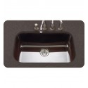 Houzer PCG-3600-ES Undermount Large Single Bowl Kitchen Sink in Espresso Finish from the Porcela Series
