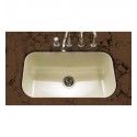 Houzer PCG-3600-BQ Undermount Large Single Bowl Kitchen Sink in Biscuit Finish from the Porcela Series