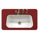 Houzer PCG-3600-WH Undermount Large Single Bowl Kitchen Sink in White Finish from the Porcela Series