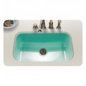 Houzer PCG-3600-MT Undermount Large Single Bowl Kitchen Sink in Mint Finish from the Porcela Series