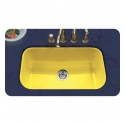 Houzer PCG-3600-LE Undermount Large Single Bowl Kitchen Sink in Lemon Finish from the Porcela Series
