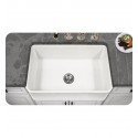 Houzer PTS-4100-WH Apron Front 30" Fireclay Kitchen Sink in White Finish from the Platus Series