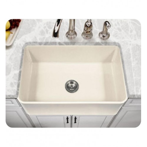 Houzer PTS-4100-BQ Apron Front 30" Fireclay Kitchen Sink in Biscuit Finish from the Platus Series