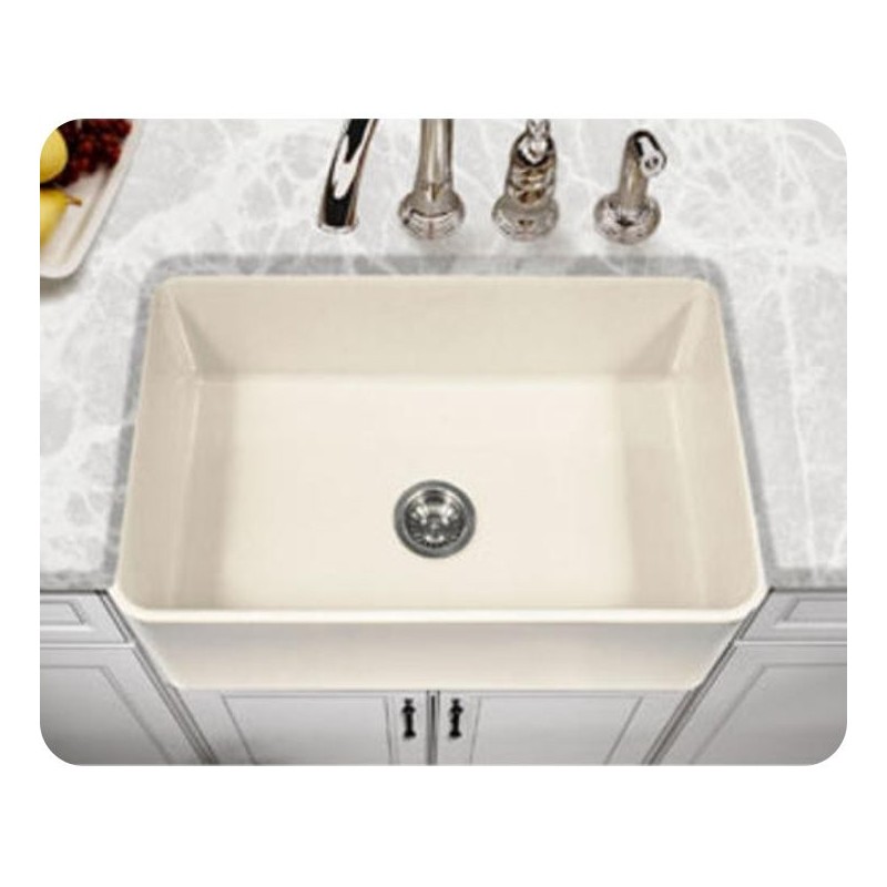 Houzer PTS-4100-BQ Apron Front 30" Fireclay Kitchen Sink in Biscuit Finish from the Platus Series