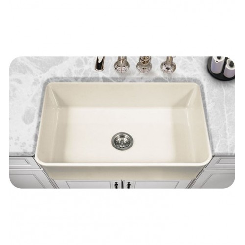 Houzer PTG-4300-BQ Apron Front 33" Fireclay Kitchen Sink in Biscuit Finish from the Platus Series