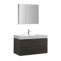 Fresca Valencia 42" Gray Oak Wall Hung Modern Bathroom Vanity w/ Medicine Cabinet