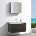 Fresca Valencia 42" Gray Oak Wall Hung Modern Bathroom Vanity w/ Medicine Cabinet
