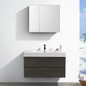 Fresca Valencia 42" Gray Oak Wall Hung Modern Bathroom Vanity w/ Medicine Cabinet