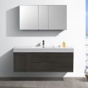 Fresca Valencia 60" Gray Oak Wall Hung Modern Bathroom Vanity w/ Medicine Cabinet