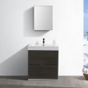 Fresca Valencia 30" Gray Oak Free Standing Modern Bathroom Vanity w/ Medicine Cabinet