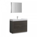 Fresca Valencia 42" Gray Oak Free Standing Modern Bathroom Vanity w/ Medicine Cabinet