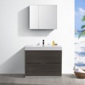 Fresca Valencia 42" Gray Oak Free Standing Modern Bathroom Vanity w/ Medicine Cabinet