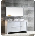 Fresca Allier Rio 60" Ash Gray Double Sink Modern Bathroom Cabinet w/ Top & Sinks