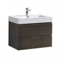 Fresca Valencia 30" Gray Oak Wall Hung Modern Bathroom Vanity