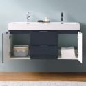 Fresca Valencia 48" Dark Slate Gray Wall Hung Double Sink Modern Bathroom Vanity