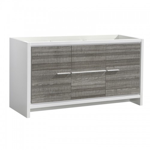 Fresca Allier Rio 60" Ash Gray Double Sink Modern Bathroom Cabinet