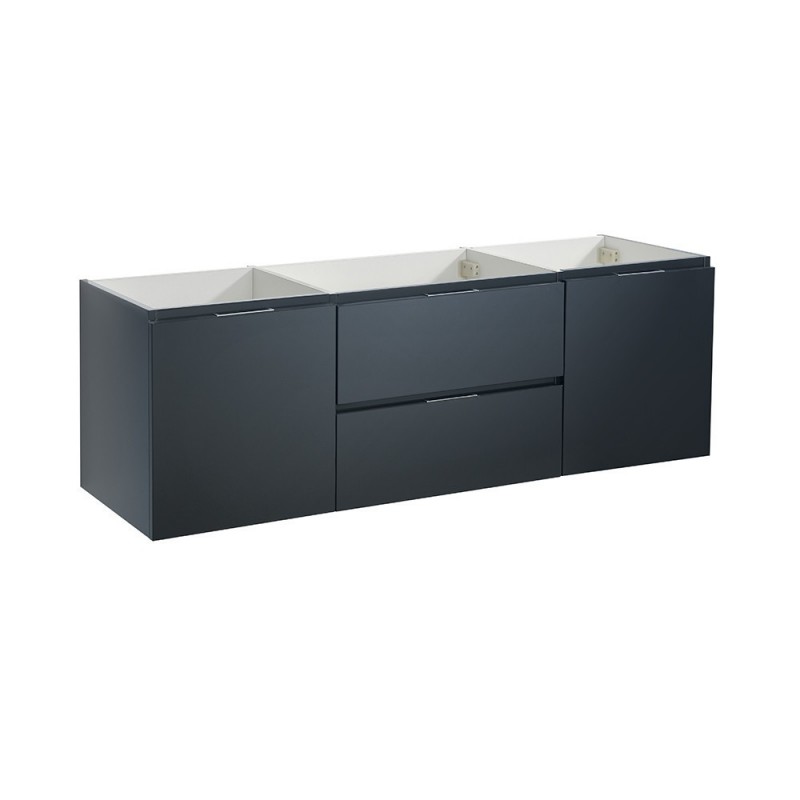 Fresca Valencia 60" Dark Slate Gray Wall Hung Single Sink Modern Bathroom Cabinet