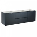 Fresca Valencia 60" Dark Slate Gray Wall Hung Double Sink Modern Bathroom Cabinet