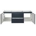 Fresca Valencia 60" Dark Slate Gray Wall Hung Double Sink Modern Bathroom Cabinet