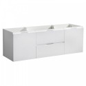Fresca Valencia 60" Glossy White Wall Hung Single Sink Modern Bathroom Cabinet