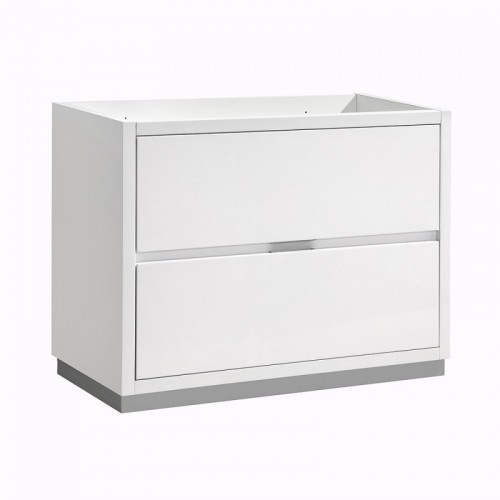 Fresca Valencia 42" Glossy White Free Standing Modern Bathroom Cabinet