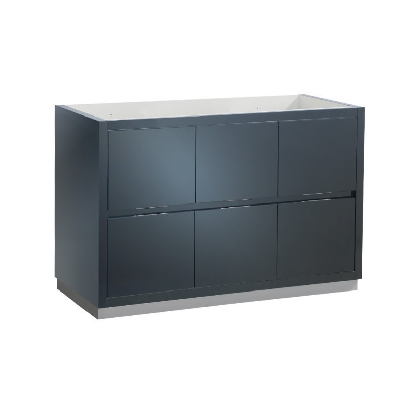 Fresca Valencia 48" Dark Slate Gray Free Standing Double Sink Modern Bathroom Cabinet