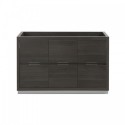 Fresca Valencia 48" Gray Oak Free Standing Double Sink Modern Bathroom Cabinet